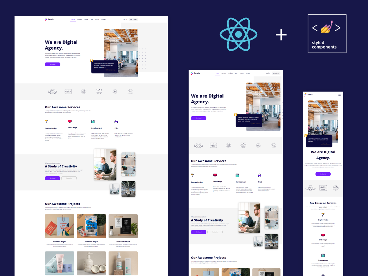 Fanatic - Free React Landing Page by GraphBerry on Dribbble