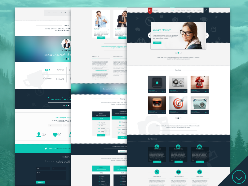 Freebie - Mentum One Page Template By Graphberry On Dribbble