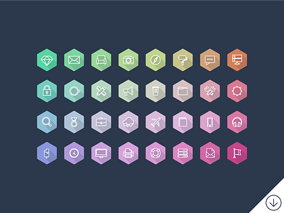 Freebie - Lumina Hexagon Icons Set