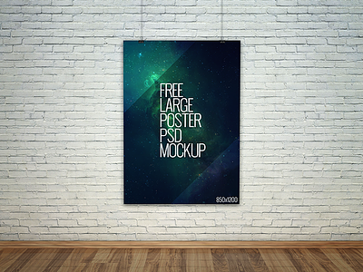 Freebie - Large Poster PSD Mockup