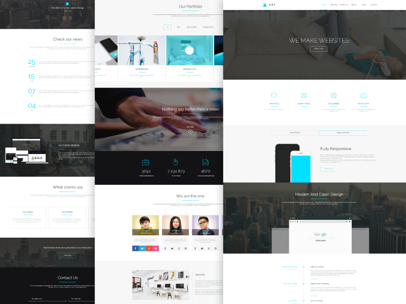 Freebie - Ket Single Page PSD Template freebie free psd template theme single one page modern clean portfolio web