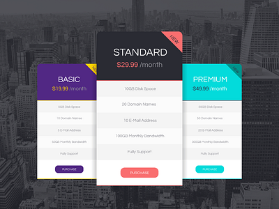 Freebie - Vector Pricing Tables Design design flat free freebie modern price pricing rectangle shape style table vector