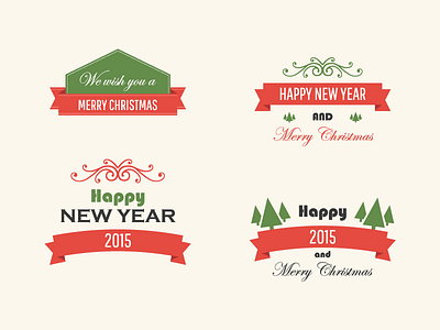 Freebie - Vintage Vector Christmas Badges