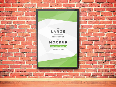 Freebie - Artwork Frame PSD Mockup artwork frame free freebie large mock up mockup modern poster psd style wall