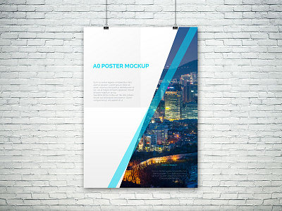 Freebie - A0 PSD Poster Mockup design free freebie large mock up mockup modern paper poster psd style wall
