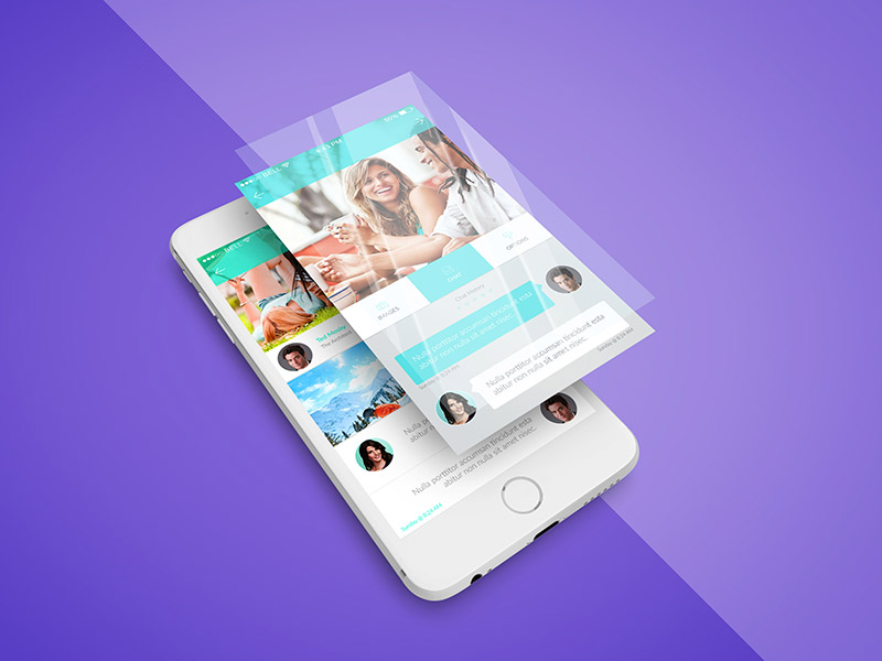 Download Freebie - iPhone App Screen PSD Mockup by GraphBerry on Dribbble