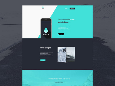 Freebie - Nord,Simple App Template app clean flat free freebie minimal modern nord psd simple web webpage