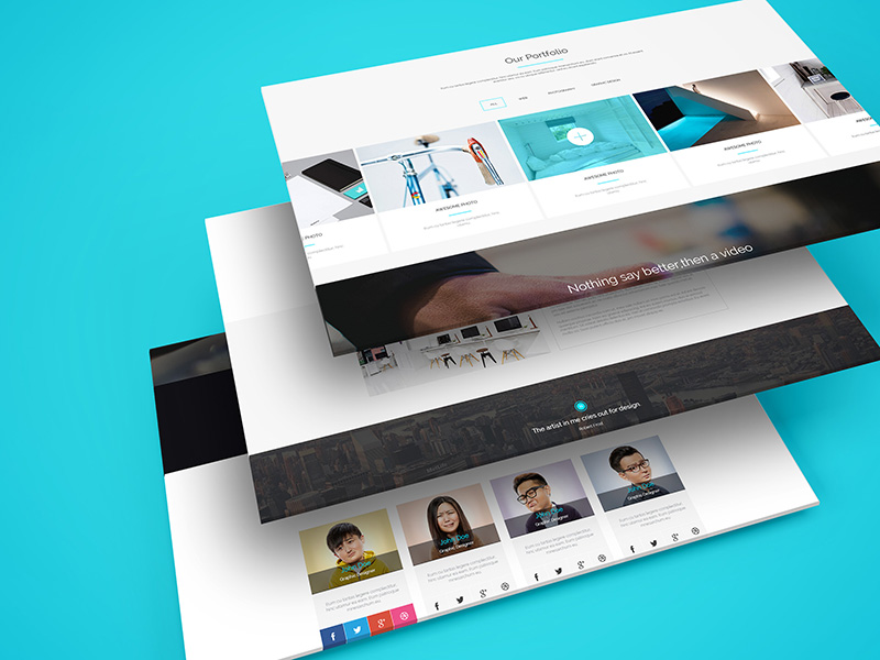 Download Multiple Web Screens Perspective PSD Mockup by GraphBerry on Dribbble