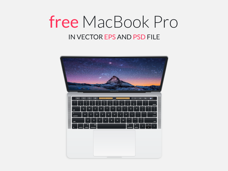 MacBook Pro PSD and Vector mockup macbook apple vector psd free