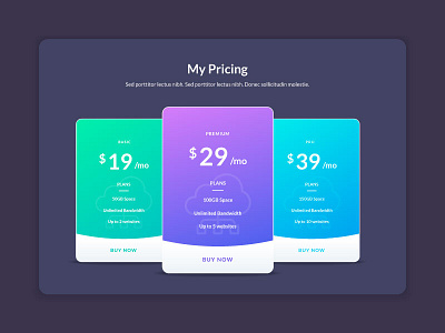 Vector Pricing Table