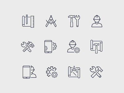 Vector Work Icons Set ai free freebie gear icons icons pack vector work