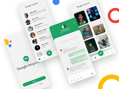 Google Hangouts Concept Redesign app design google hangouts interface message messaging mobile app ui ux