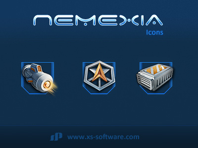 Nemexia Icon Set 02 3d blue icons nemexia punchev sci fi video game