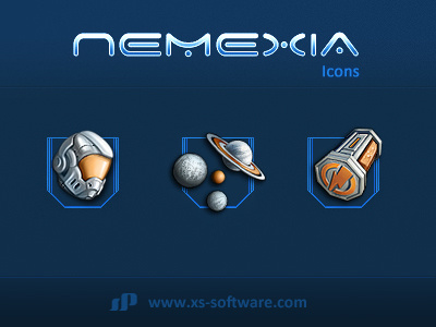 Nemexia Icon Set 03 3d blue icons nemexia punchev sci fi video game