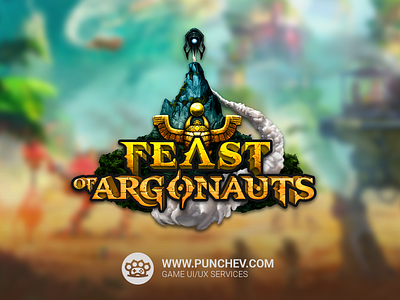 Feast Of Argonauts Logo digital art digital painting game art game logo graphic design illustration logo sketches typogaphy