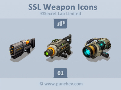SSL_Weapons_01 clipart customization game game art icons interface pictograms punchev symbols ui ux weapons