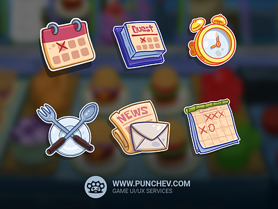 SpongeBob: Krusty Cook-Off, Icons design game gui icons interface studiopunchev ui ux