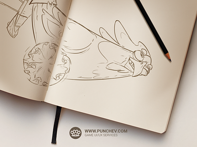 Another sketch from an upcoming project. character chicken design gui icons illustration paper pencil punchev sketch ui