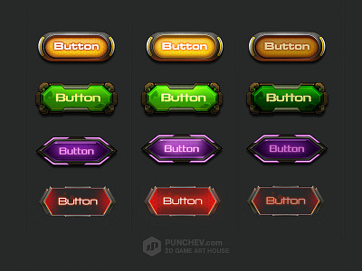10 FREE Buttons for you:) button icons illustration interface sci fi studiopunchev ux