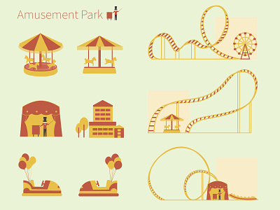 amusement park amusement park app design illustration ui