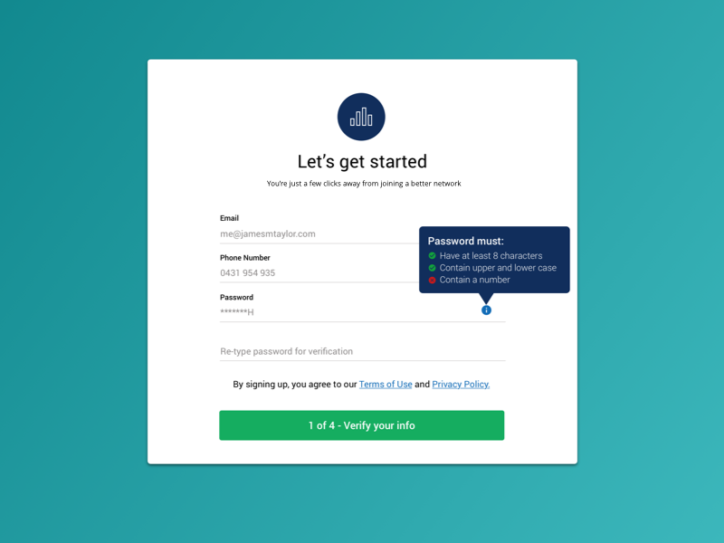 Onboarding Sign Up Flow by James Taylor on Dribbble