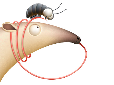 Anteater ai anteater beetle cartoon illustration vector