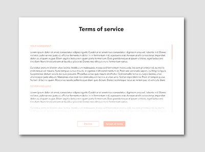 Daily UI 088 dailyui dailyuichallenge terms and conditions terms of service ui ux