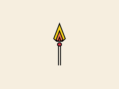 Charcoal & Flame branding dailylogochallenge design fire flat icon illustration logo matchstick minimal vector