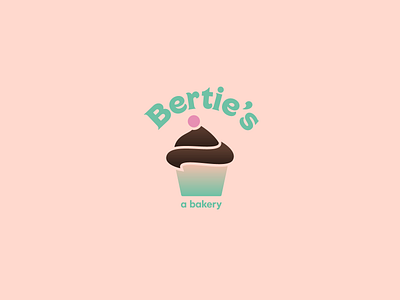 Bertie's Bakery bakery branding cupcake dailylogo dailylogochallenge design flat logo minimal typography