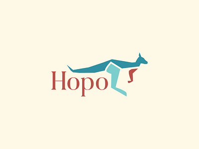 Hopo branding dailylogo dailylogochallenge design flat geometric kangaroo logo minimal vector