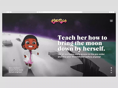 Little Rebels Pre-Sale Microsite I childbook children children book illustration education illustration kids art kids books little rebels mary jackson nasa plushie rebel sketch ui ux ui design ux website women women empowerment women rights