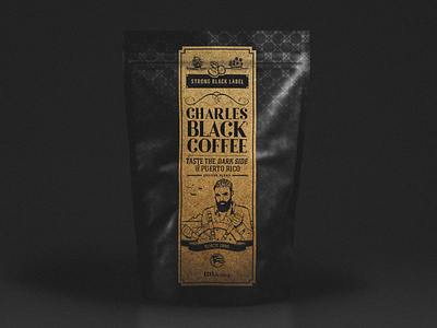 Charles Black Coffee Label Design art direction branding candela creative group character concept character development coffee coffee bag coffee brand coffee branding coffeeshop graphicdesign illustration label label design label packaging logo packaging puerto rican puerto rico