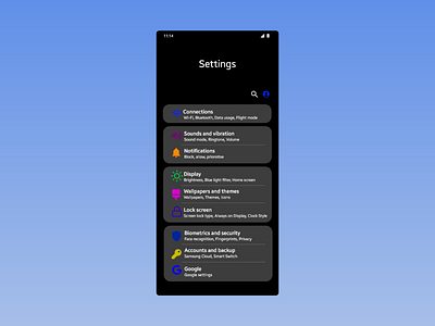 Settings | Daily UI 7 android daily ui 007 dailyui design samsung setting settings page ui uiux