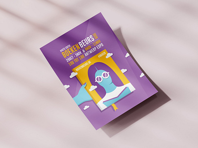 Flyer boekenbeurs 2020 branding campaign graphic design illustration typography vector