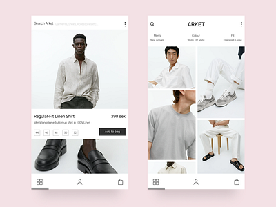 Arket Mobile Web UI Concept app appdesign arket fashion hm mobile product design ui user experience user interface