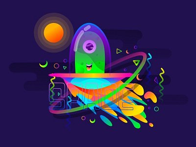 Alien animation app art blue branding character clean design flat graphic design icon icons illustration illustrator minimal