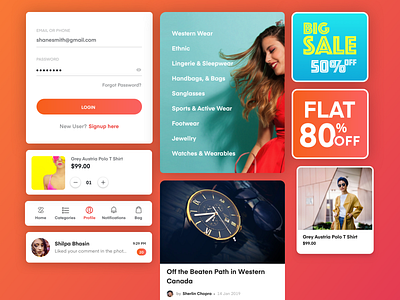 Zior App E commerce App Cards app cards colors flat colors ui ux design ui element ux design