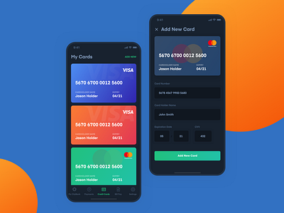 Add Credit Cards Process 2019 android app androidappdesign banking app credit card credit card design finance app flatdesign ios app ui ux design user experience ux