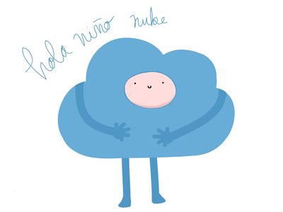 Niño nube doodle mascot