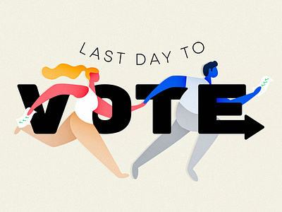 Last Day to Vote Illustration ballot biden design election flat illustration last day last day to vote minimal poll polls presidential run running trump typography vote vote2020 voter voting