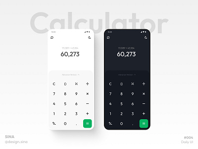 Day 004 | Calculator 004 advance app application calculator dailychallenge dailyui dailyui004 dailyuichallenge dark figma light mobile ui ux