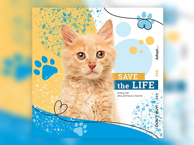 Social banner "Save the Life" banner design social web