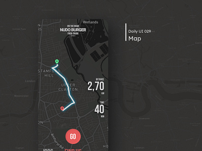 Daily UI - Map 029 clean daily 100 challenge dailyui dailyuichallenge dark design map mobile mobile ui ui