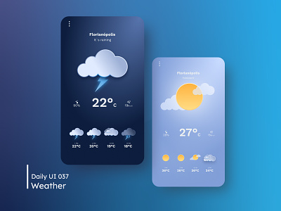 Daily UI - Weather 037 daily 100 challenge dailyui dailyuichallenge design desktop illustration ui weather