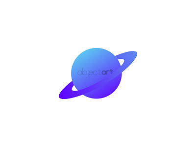 ObjectArt branding branding design flat icon logo minimal planet saturn typography vector