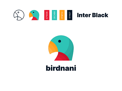 BirdNani branding abstract branding design flat golden ratio grid icon illustration inter logo typography vector
