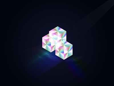 The Cubes 3d blur cold color dark darkness design effects glass ice illustration spectrum