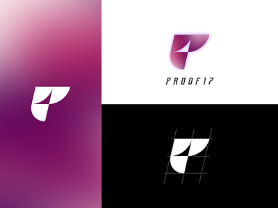Proof Seventeen branding branding design gradient logo mesh typography vector