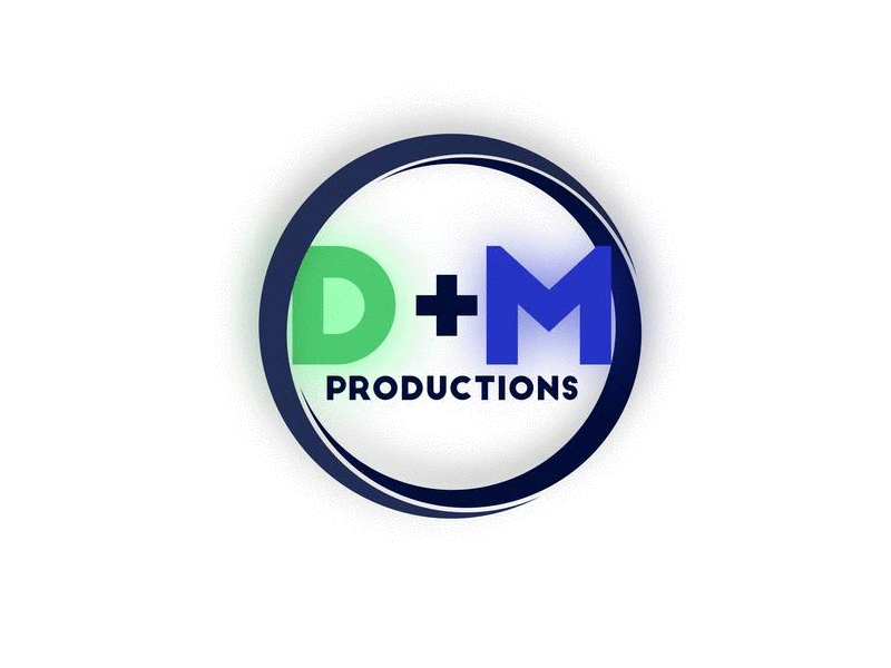 D&M Productions logo branding design flat glow icon illustration logo productions shadow typography vector youtube