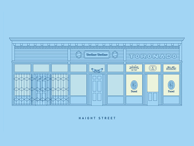 Haight Street Bar illustrator line art minimal san francisco the haight vector victorian